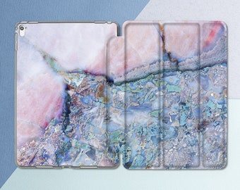 Pink Marble iPad case Blue Marble iPad 9.7 2018 2017 6th 5th gen Stone Girl Marble iPad Pro 10.5 Pro 12.9 iPad Air Mini 4 Stand Smart Cover