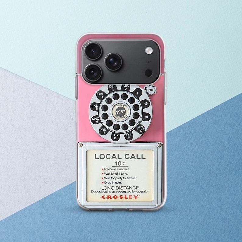 Retro phone case Vintage pink case iPhone case girly Pink phone Trendy print iPhone case 80s Google Pixel 9 8 cover iPhone 17 air 16 pro 15 image 2