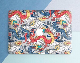Macbook case dragon Chinese Laptop cover Magic animal Macbook hard case Blue clouds Nature Mystical animal Air 13 Air 15 Pro 14 Pro 16 13