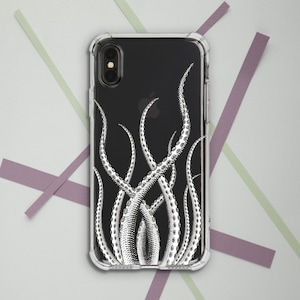 Octopus iPhone case Ocean Animal Men iPhone Octopus Protective Bumper For Samsung Galaxy For Google Pixel Marine animal Spooky art Tentacles