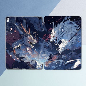 iPad case dragon iPad case anime iPad case animal White fox print iPad 10 9 case iPad smart case iPad 10th gen case iPad case 12 9 iPad 11