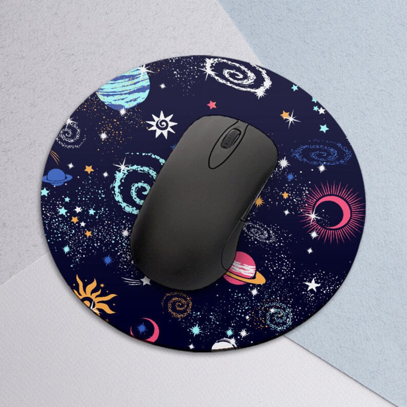 Space Mouse pad Stars Mouse pad Cute Mouse pad Round Mousepad Colorful Planets Mouse pad Square Mouse pad Office Decor Mouse mat Office Gift