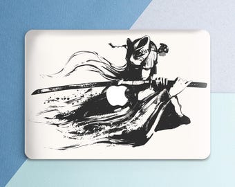 Macbook case kitsune Japanese girl Macbook case katana Macbook hard case Magic creature Demon Air 13 15 11 Pro 13 14 16 2026 M5 M4 M3 Neo