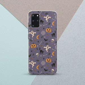 Halloween art case White ghost art Case for Samsung Phone case violet Note 20 case Purple cover Note 20 Ultra case s9 Plus cover s10 Plus