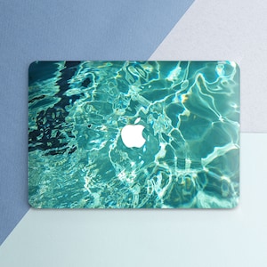 Macbook case aesthetic Blue water print Sea Ocean Wave Macbook case summer Macbook Voyage Summer traveling Simple Teal print Cute cover case