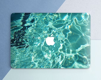 Macbook case aesthetic Blue water print Sea Ocean Wave Macbook case summer Macbook Voyage Traveling Simple Teal Air 15 Air 13 Pro 14 Pro 16