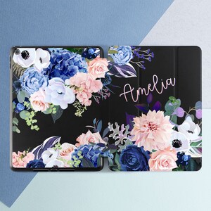 iPad case name Pencil holder case Elegant flowers case iPad smart case iPad Air 4 iPad  12 9 2021 iPad 11 2021 iPad 10 5 iPad Air 3 Gift