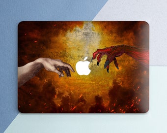 Macbook case Creation of Adam style Demon Angel Macbook hard case Creepy art cover Air 13 2025 Air 15 M5 Pro 14 Pro 16 Pro 13 M2 Neo Pro 15