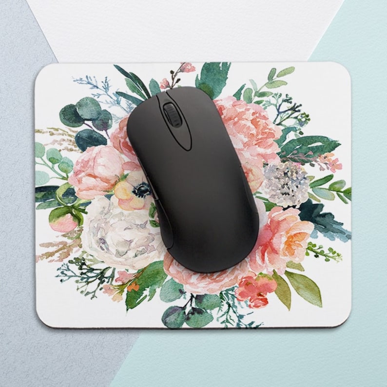 Floral Mouse Pad Art Mouse Pad Women Mouse Pad Round Mousepad Etsy
