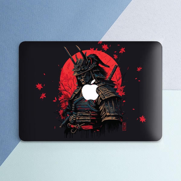 Macbook case samurai Macbook case man Black case Red sun Nature Macbook 13 inch Pro 16 2025 case Air 13 2025 Pro 14 M5 M4 M3 M2 Air 15