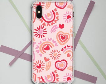 Phone case Retro love Phone bumper case Love Pink case Case for Samsung Note 20 s25 s24 s23 Google Pixel 9 8 7 6 Romantic iPhone 17 16 15 14