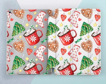 iPad case winter Ginger bread Black cover White case iPad 6 case Case iPad mini iPad case 12 9 Winter gift iPad case 10 5 iPad flip stand