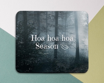 Hoa Hoa Hoa Funny Fall decor Mouse pad cover Foggy forest Mouse mat nature Autumn decor Friends gift Girly Gothic Leaves Quote Aesthetic art
