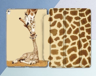 Giraffe African animal iPad case Cute Animal Funny Africa Moms gift iPad smart case iPad flip stand iPad Air 5 case iPad mini 6 iPad 11 case