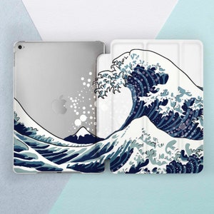 Japan iPad case Ocean Wave Japanese Art iPad 9.7 2018 6th 7th gen Nature Men Blue Water iPad Pro 10.5 Pro 12.9 iPad Mini 4 Air 3 Smart Cover