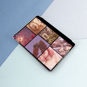 Puede incluir: Una funda de tel&eacute;fono negra con un collage de seis im&aacute;genes. Las im&aacute;genes incluyen una mano sosteniendo un espejo, un edificio con un jard&iacute;n, dos manos sosteni&eacute;ndose, una mujer con cabello rosado y dos personas en un jard&iacute;n.