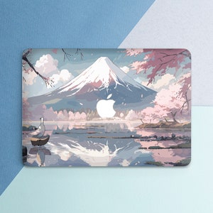 Mountains print case Macbook case nature Macbook case cartoon Sakura blosson Macbook case anime Air 13 2022 case Pro 16 2023 case Pro 14
