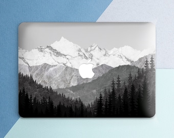 Macbook case transparent with mountains forest nature print Clear case Man Simple Aesthetic Pro 13 M2 Pro 14 2025 Pro 16 M5 Air 13 Air 15