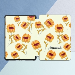 Sunflowers print Kindle sleeve Personalized case Kindle case name kindle case 10th gen Summer flowers All-new Kindle case Paperwhite 2021