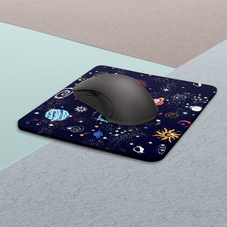 Space Mouse pad Stars Mouse pad Cute Mouse pad Round Mousepad Colorful Planets Mouse pad Square Mouse pad Office Decor Mouse mat Office Gift