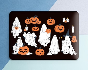 Macbook Spooky ghosts Creepy pumpkin case Macbook black case Halloween Macbook candle Scary Air 15 2026 Air 13 M5 Neo Pro 16 Pro 14 Pro 13