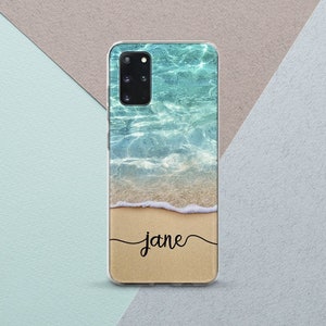 Phone case beach Personalized case Initials monogram Phone case name Summer decor s21 phone case Case for Samsung s9 Plus Note 10 Plus s20