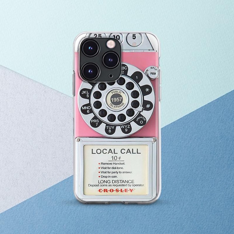 Retro phone case Vintage pink case iPhone case girly Pink phone Trendy print iPhone case 80s Google Pixel 9 8 cover iPhone 17 air 16 pro 15 image 1