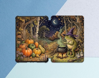 Withcy frog Kindle case toad Funny animal case Halloween decor Moon Night Forest Nature Kindle sleeve Pumpkin Oasis Paperwhite All new case