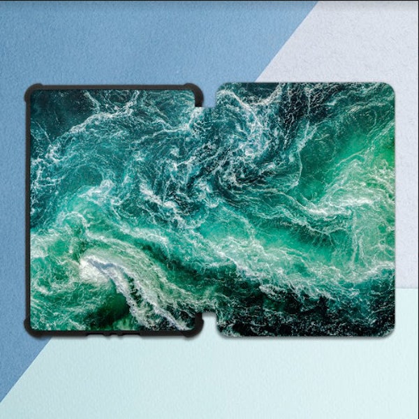 Waves of water Kindle case ocean Kindle case 2019 Kindle case sea Kindle case blue All-new Kindle case Kindle Paperwhite 4 Simple Elegant