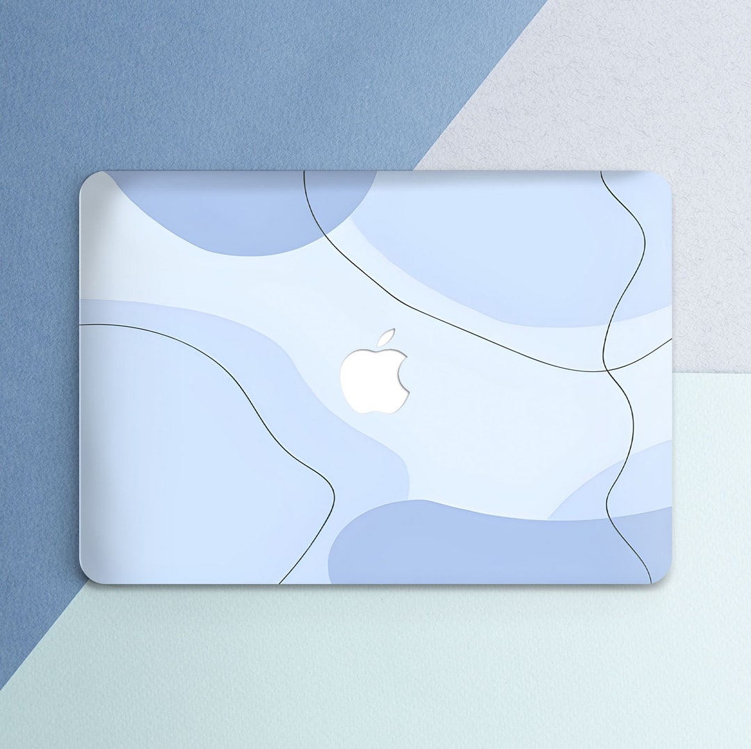 MacBook Case Baby Blue Elegant Case Art Simple Aesthetic Light Blue ...