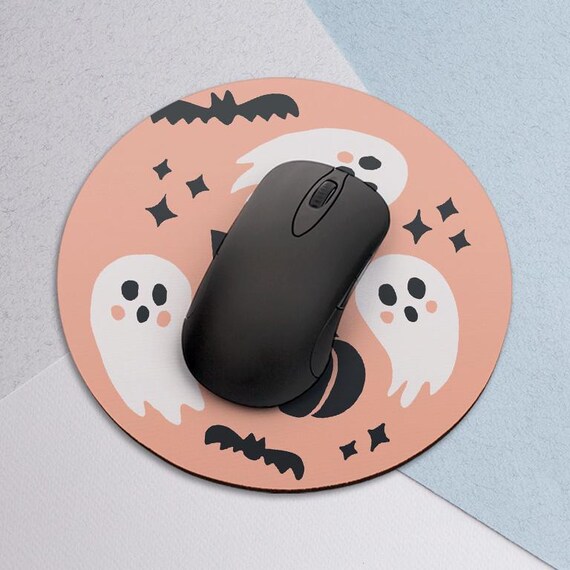 Spooky Ghosts Art Mousepad Pink Halloween Decor Black Bats Art Square Mouse Pad Mousepad Funny Round Mouse Pad Creepy Scary Dercor Circle - Ireland - View #9