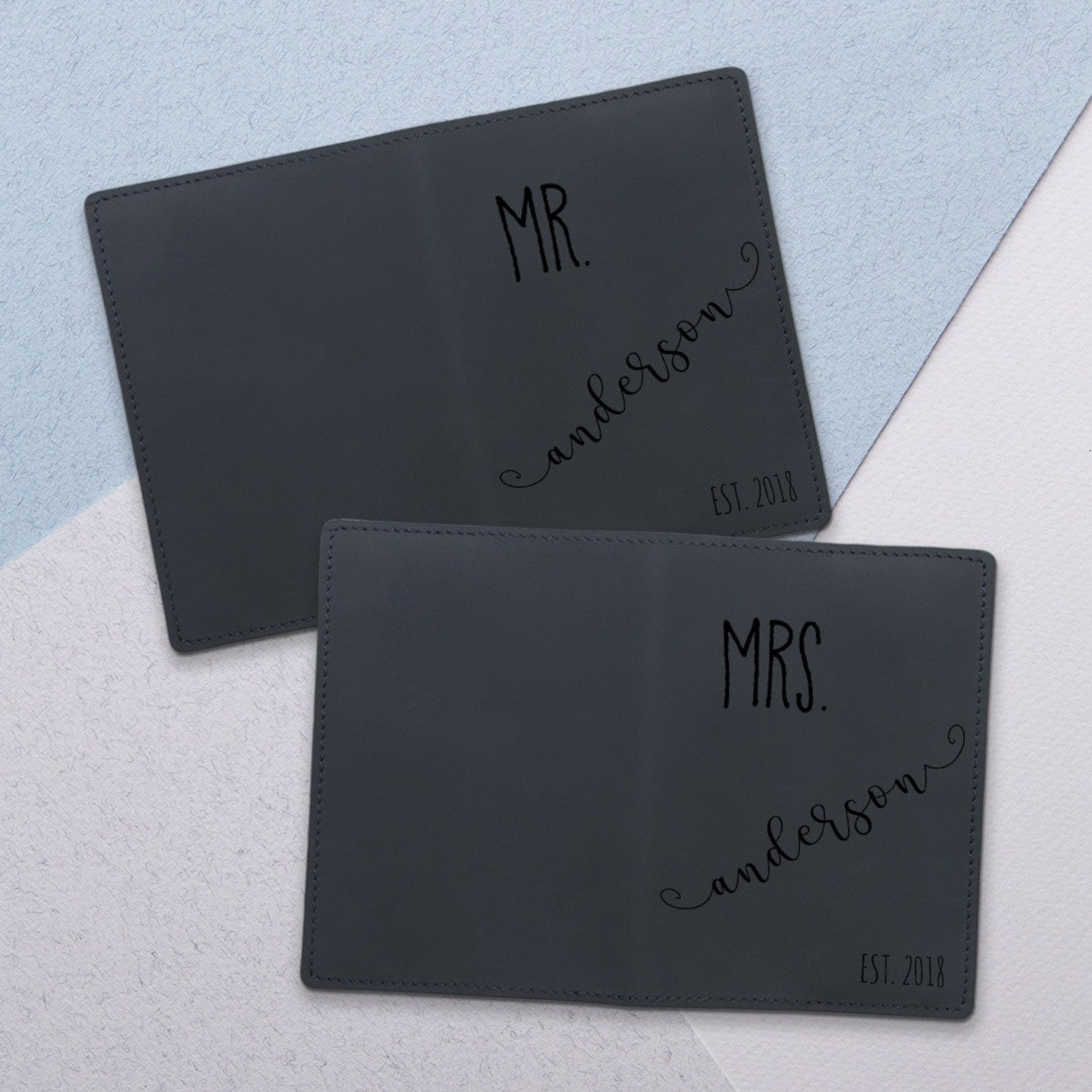 Mr and Mrs Passport Holder Personalized Passport Cover Couple | Etsy