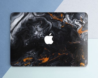 Black watercolor Macbook hard case Black marble case Macbook Dark cover Macbook stone 2026 Air 13 Air 15 Pro 13 Pro 14 M5 M4 Pro 16 Neo