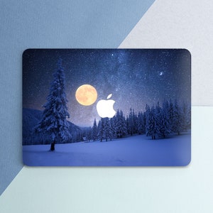 Macbook case winter Starry night print Macbook case blue Pine tree case Macbook hard case Macbook case nature Mens gift Inspirational case