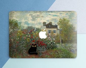 Macbook case Monet Funny black cat Macbook case nature Macbook case flowers Macbook case trees Macbook hard case Macbook M3 Air 15 Pro 13