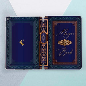 Magic book iPad flip case iPad deep blue iPad 11 2020 iPad case 9 7 iPad case 12 9 iPad 7th gen Mini 5 iPad case 10 5 iPad 2018 case Vintage