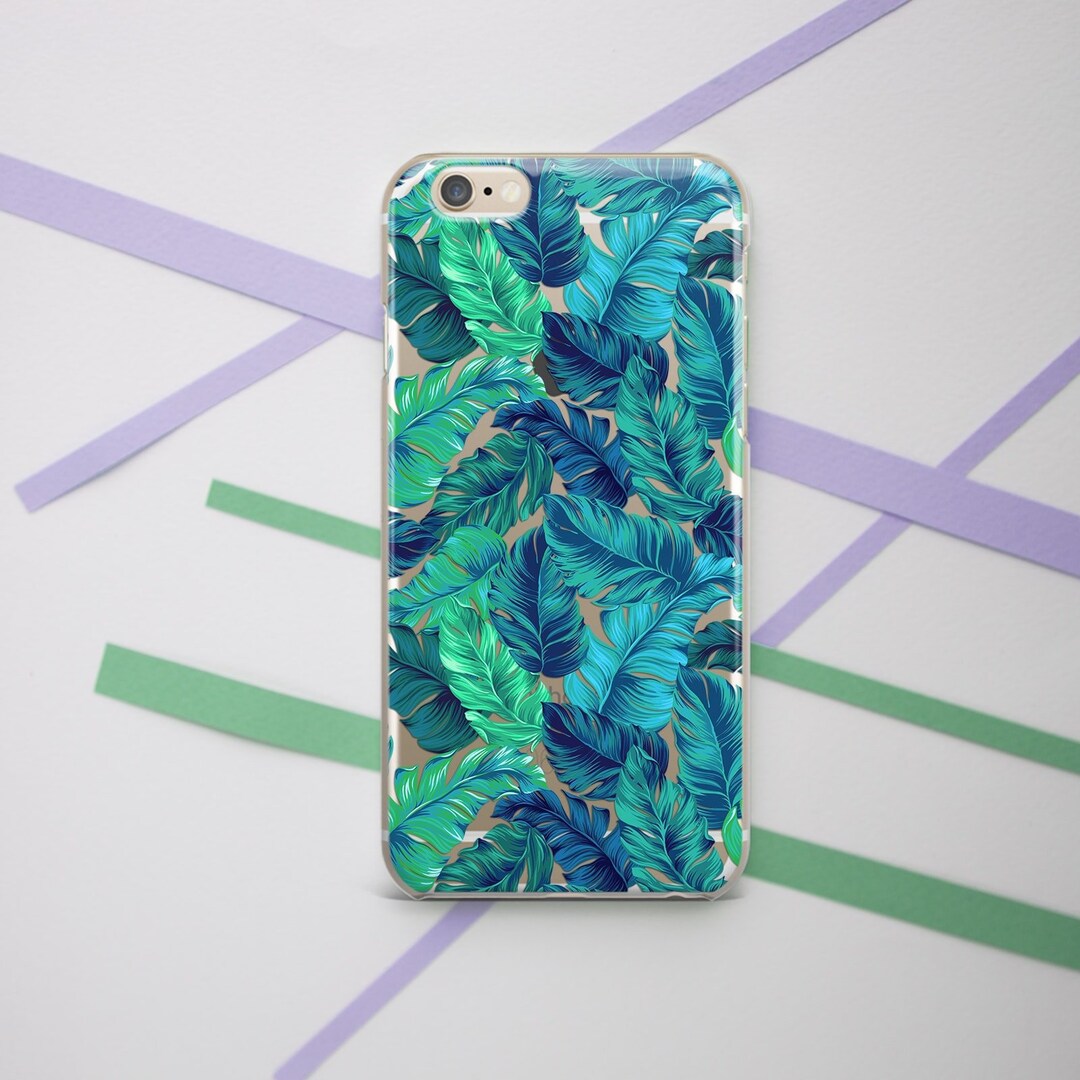 Banana Leaves case Phone case clear Tropical leaves case Summer art
