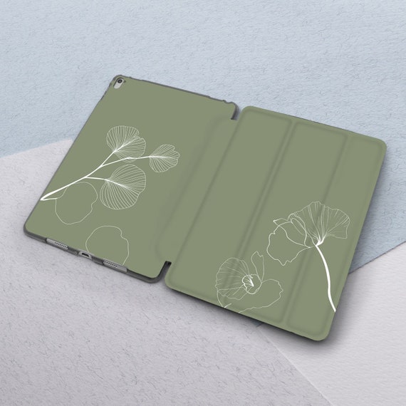 IPad Case Sage Green Oneline Art Floral Decor iPad 2021 Case iPad