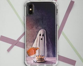 iPhone case Funny ghost Pancakes Bumper phone case Protective Creepy Scary iPhone 15 16 17 Google Pixel 8 9 for Samsung Note 20 s25 s24 s23