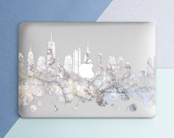 Marble Macbook case New York City Skyline Macbook Marble Stone print Macbook case clear Macbook USA Air 13 Air 15 M5 Pro 14 Pro 16 2026 Neo