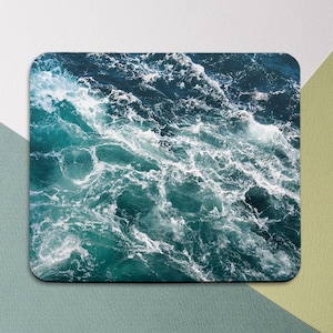 Mousepad ocean Blue water art Round mouse pad Summer decor Mousepad wave Coworker Gift Teachers gift Mouse mat Square mouse pad Mouse pad