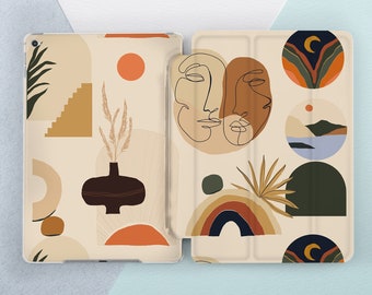 iPad beige cover Simple decor Modern art Abstract iPad 10th gen case iPad case 10 9 A16 Pro 13 M4 Air 13 Mini 7 A17 Air 11 10 2 11th gen