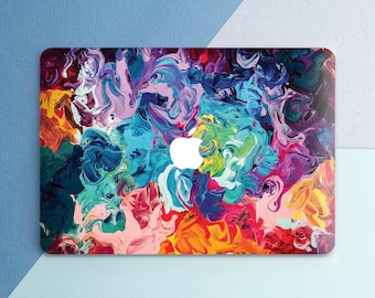 Macbook case art Oil paints print Macbook plastic case Rainbow Abstract rainbow Aesthetic Air 13 M5 Air 15 Pro 13 15 Pro 14 Pro 16 Neo 2026