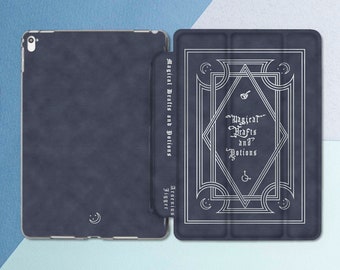 iPad case old book Book of spells iPad smart case iPad 11 2020 iPad case 12 9 iPad blue case iPad 10 2 iPad case 10 5 iPad case 9 7 Flip