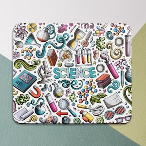 Science Mouse pad nerdy Mouse pad Funny Mouse pad Round Mousepad Science Decor Square Mouse mat Nerd Mousepad Teacher Gift Scientist Office
