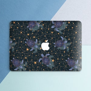 Macbook case turtle Macbook case stars Deep blue cover Ocean animal art Case night Constellation print case Macbook hard case Aesthetic