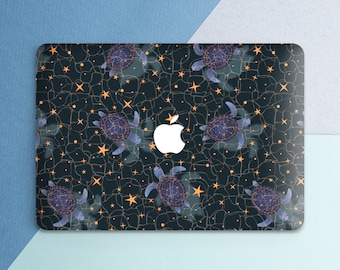 Macbook case turtle Macbook case stars Deep blue cover Ocean animal art Case night Constellation print case Air 13 Air 15 Pro 16 Pro 14 M5