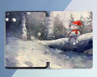 iPad case snowman iPad case Christmas Winter decor iPad case pencil iPad 11 2021 iPad Air 4 iPad  12 9 2021 iPad Air 3 iPad 11 2020 Flip