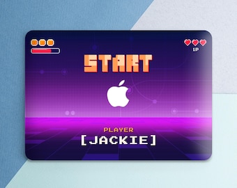 Macbook case gaming Gamer gift Dark purple Custom Personalized Name For him For her Pixel art Trendy Air 13 Pro 16 Air 15 Pro 14 Neo 2026