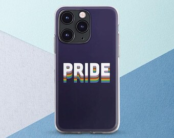 iPhone case pride Dark blue cover LGBT Cute Saying Retro style Minimalist Simple Inspirational iPhone 17 Air 16 15 14 13 12 11 Pixel 9 7 8